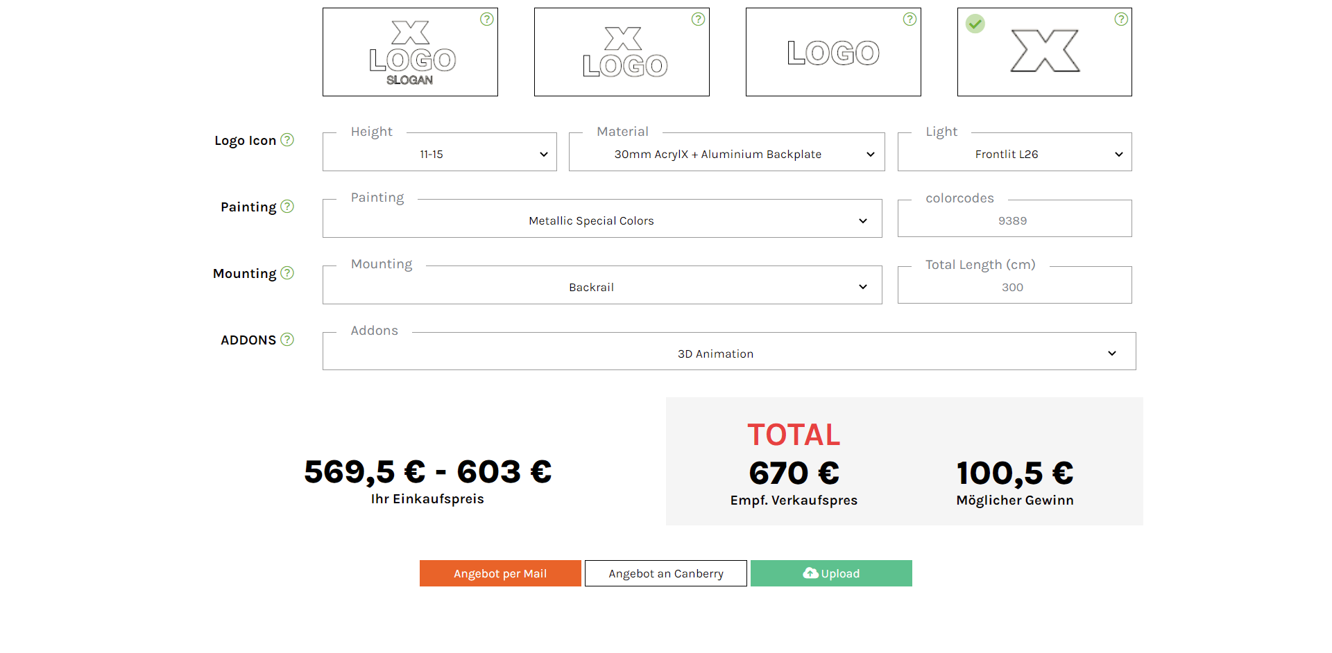 Custom Logo Pricing Calculator